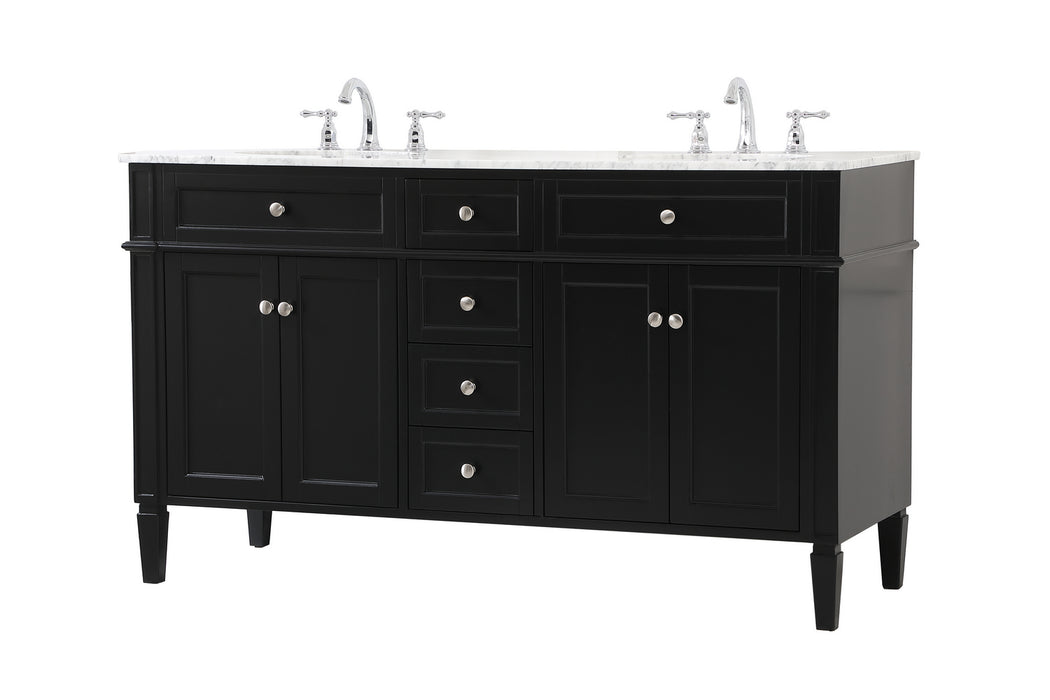Elegant Lighting VF12560DBK Bathroom Vanity Set, Black
