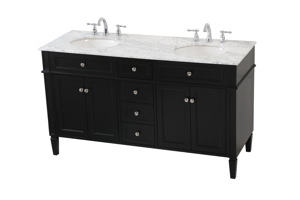 Elegant Lighting VF12560DBK Bathroom Vanity Set, Black
