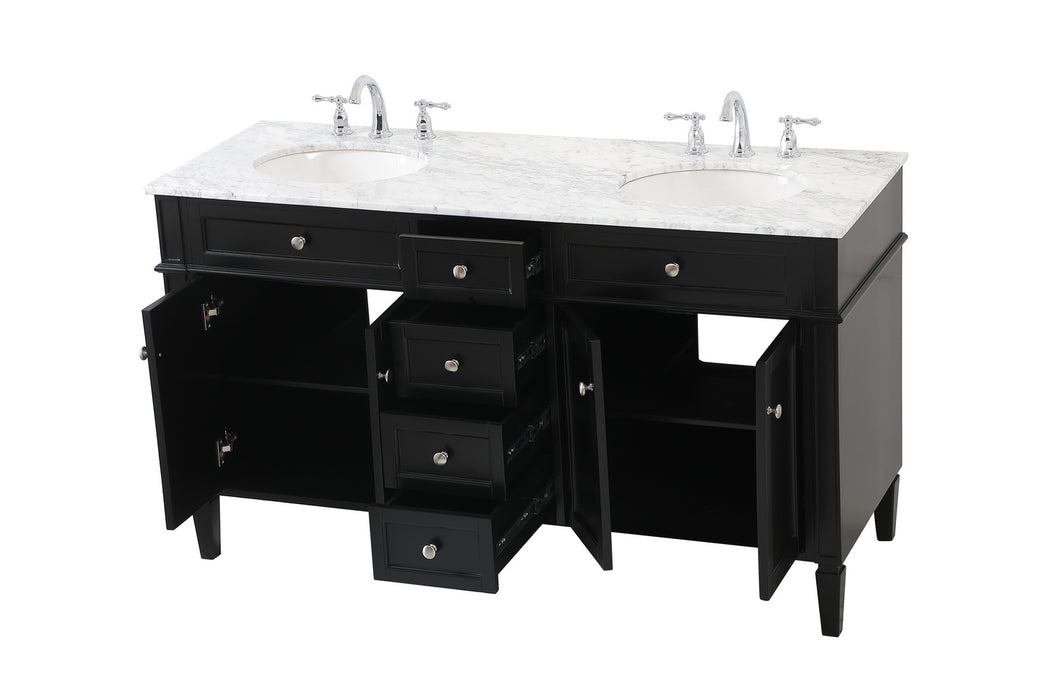 Elegant Lighting VF12560DBK Bathroom Vanity Set, Black