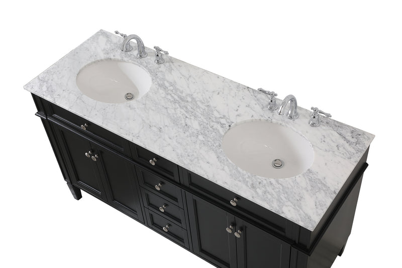 Elegant Lighting VF12560DBK Bathroom Vanity Set, Black