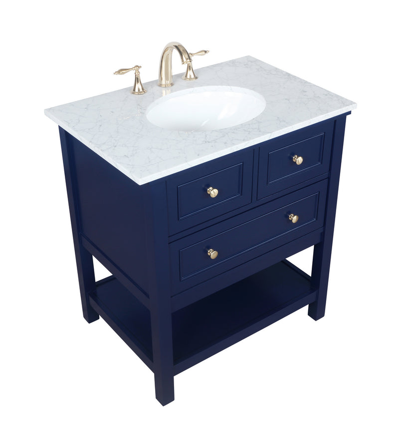 Elegant Lighting VF27030BL Bathroom Vanity Set, Blue
