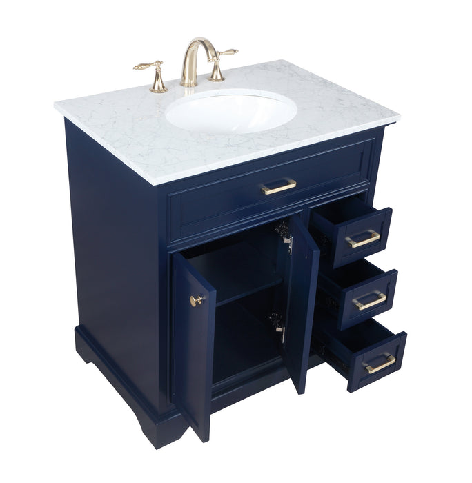 Elegant Lighting VF15032BL Bathroom Vanity Set, Blue