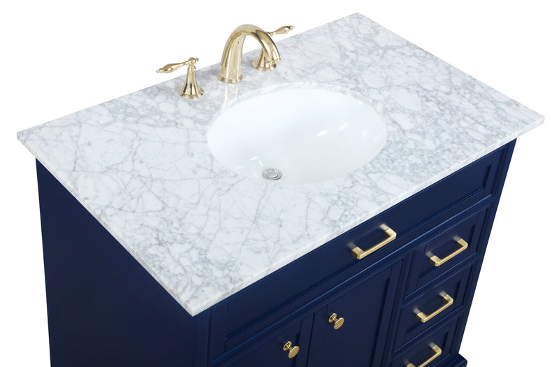 Elegant Lighting VF15036BL Bathroom Vanity Set, Blue
