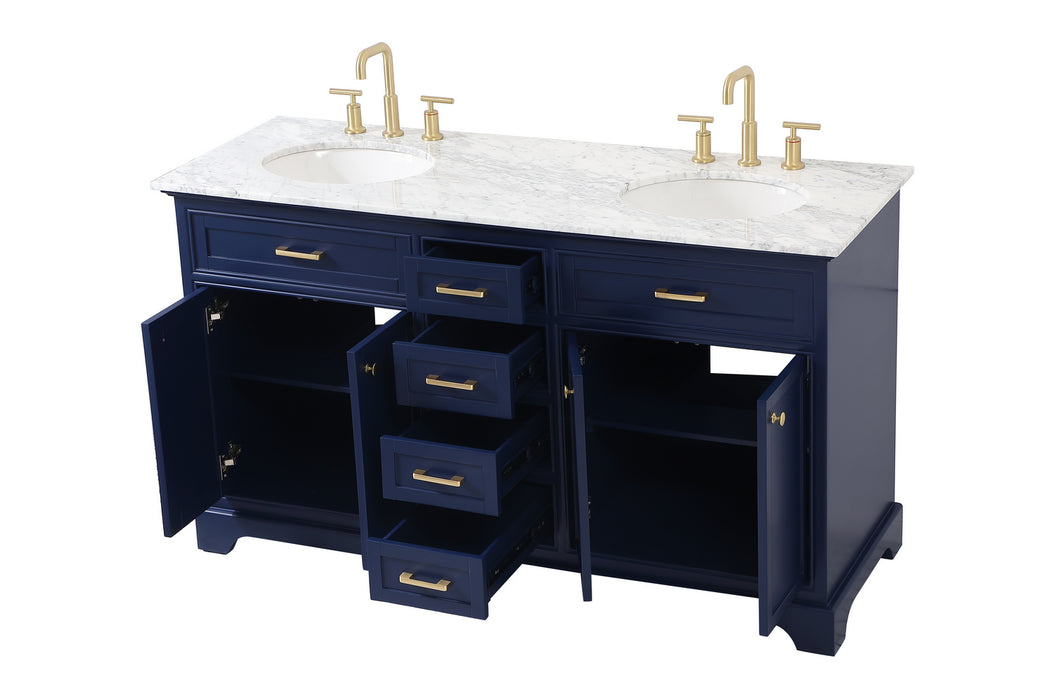 Elegant Lighting VF15060DBL Bathroom Vanity Set, Blue