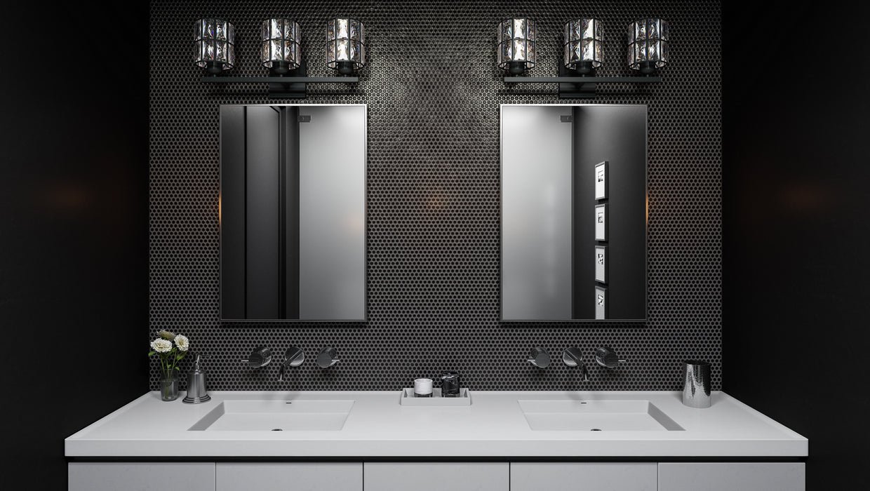 Quoizel GIB8622MBK Three Light Bath, Matte Black