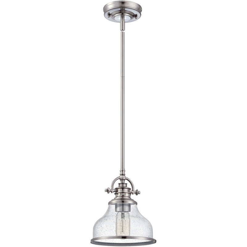 Quoizel GRTS1508BN One Light Mini Pendant, Brushed Nickel