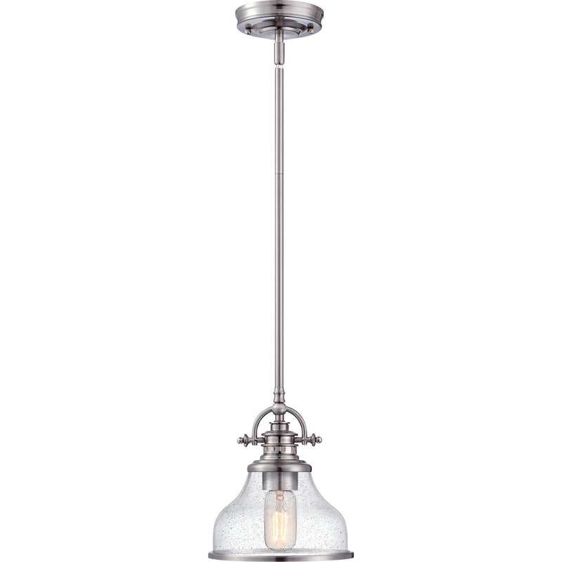 Quoizel GRTS1508BN One Light Mini Pendant, Brushed Nickel