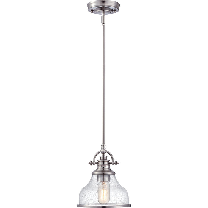 Quoizel GRTS1508BN One Light Mini Pendant, Brushed Nickel