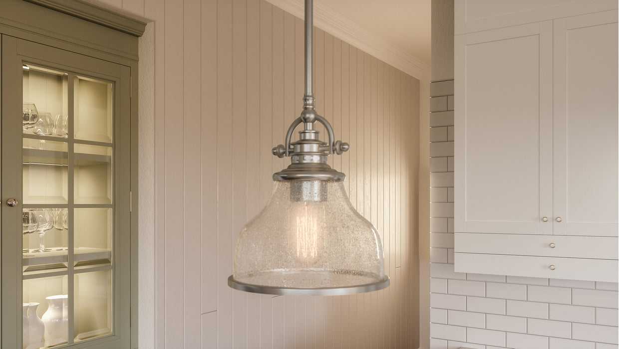 Quoizel GRTS1508BN One Light Mini Pendant, Brushed Nickel