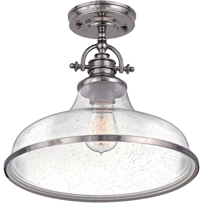 Quoizel GRTS1714BN One Light Semiflush Mount, Brushed Nickel