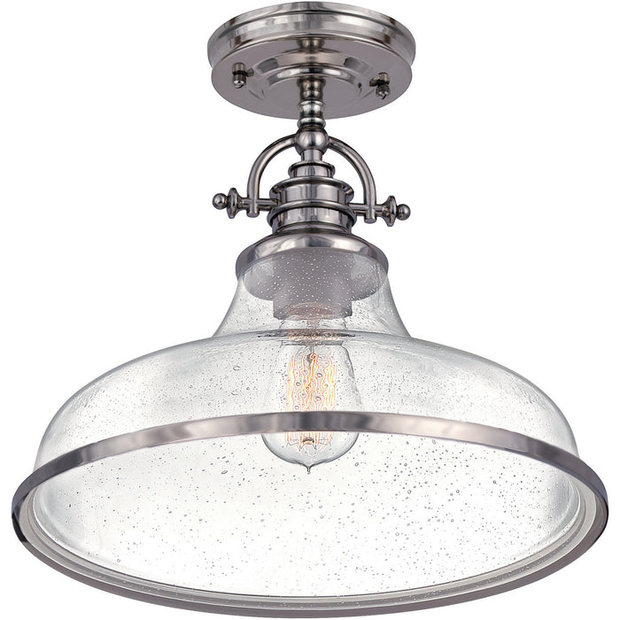 Quoizel GRTS1714BN One Light Semiflush Mount, Brushed Nickel