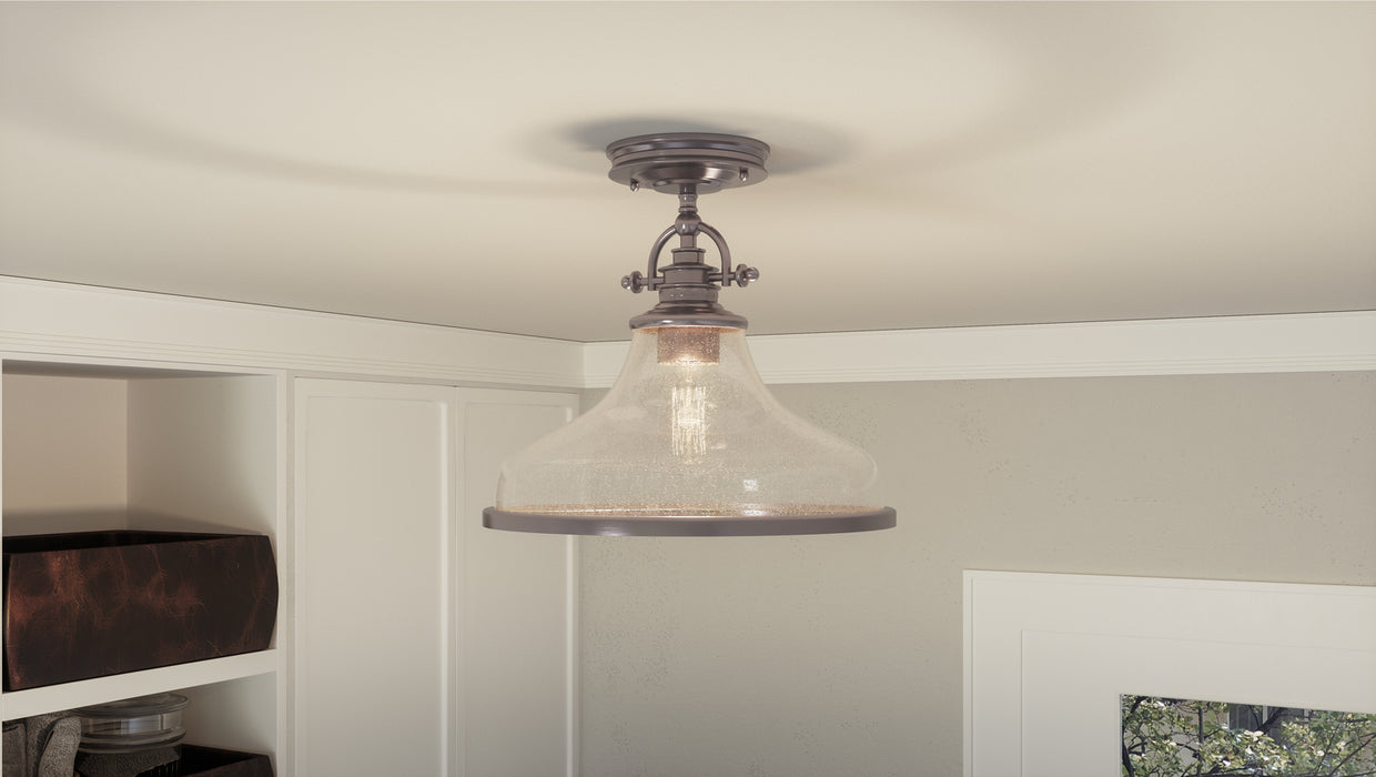Quoizel GRTS1714BN One Light Semiflush Mount, Brushed Nickel