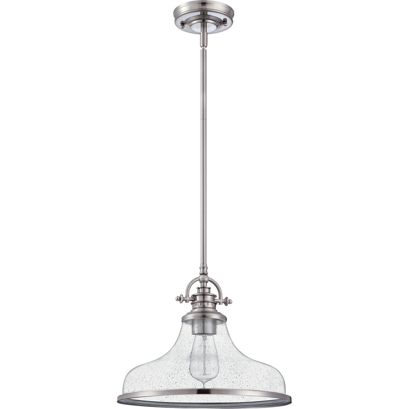 Quoizel GRTS2814BN One Light Pendant, Brushed Nickel