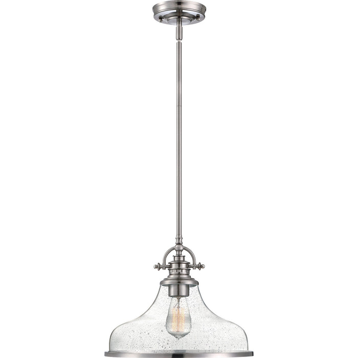 Quoizel GRTS2814BN One Light Pendant, Brushed Nickel