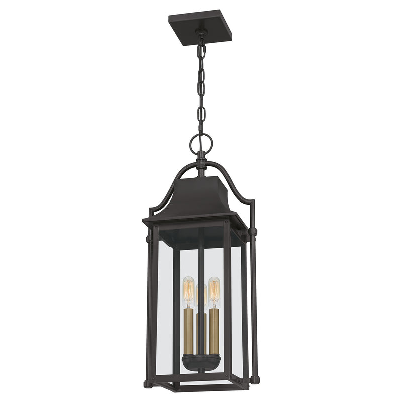 Quoizel MAN1911WT Three Light Outdoor Hanging Lantern, Western Bronze