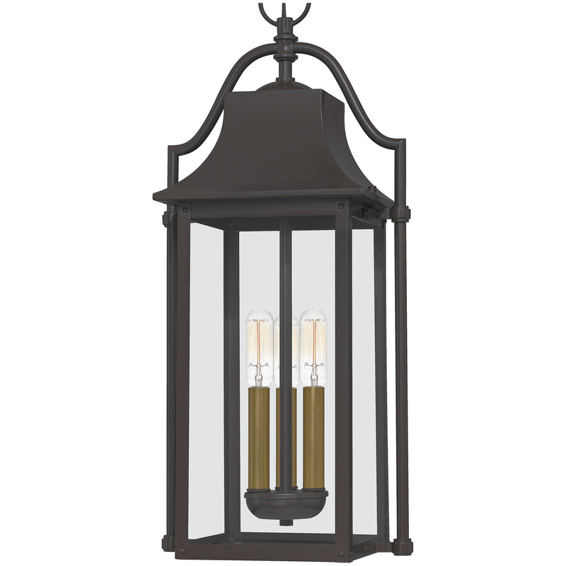Quoizel MAN1911WT Three Light Outdoor Hanging Lantern, Western Bronze
