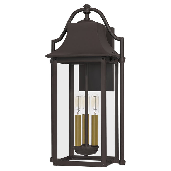 Quoizel MAN8411WT Three Light Outdoor Wall Mount, Western Bronze