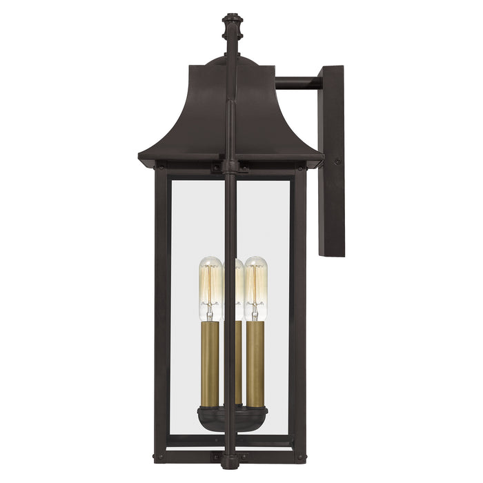 Quoizel MAN8411WT Three Light Outdoor Wall Mount, Western Bronze