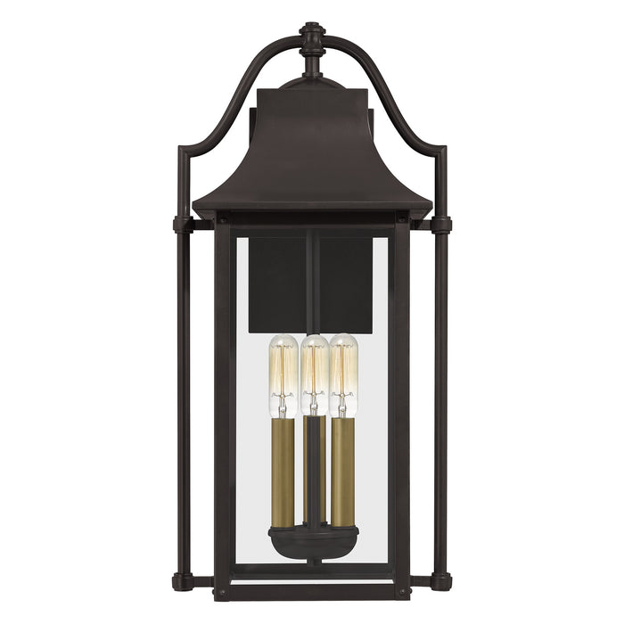 Quoizel MAN8411WT Three Light Outdoor Wall Mount, Western Bronze