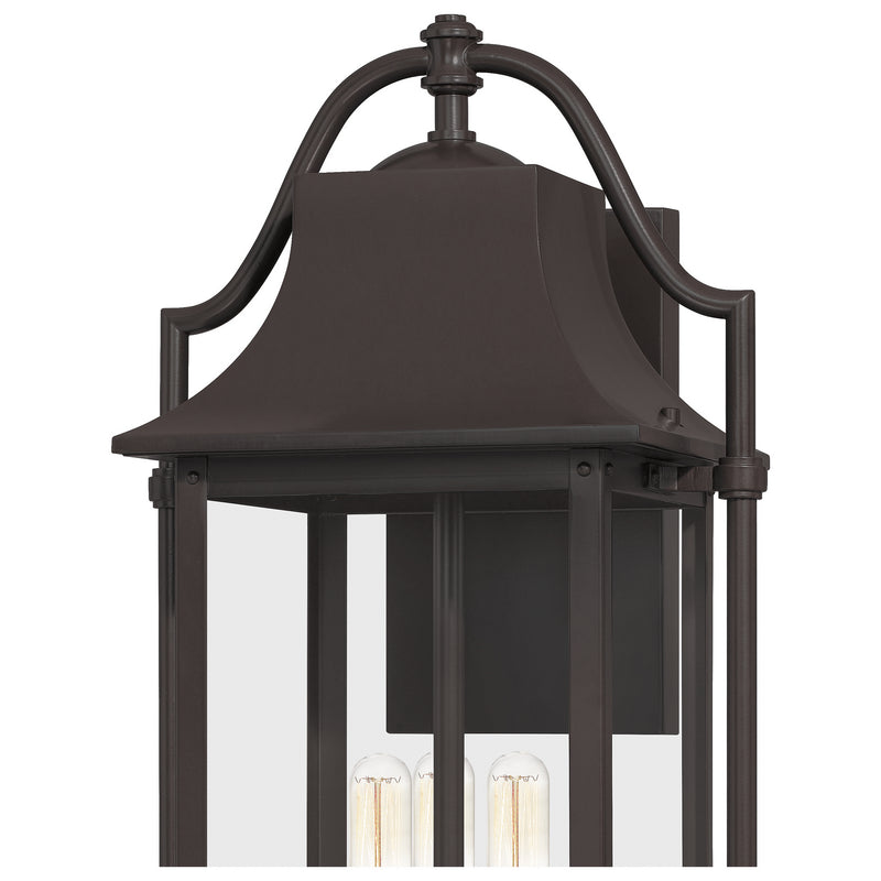 Quoizel MAN8411WT Three Light Outdoor Wall Mount, Western Bronze