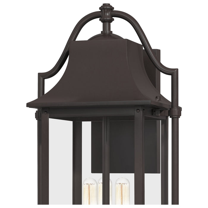 Quoizel MAN8411WT Three Light Outdoor Wall Mount, Western Bronze