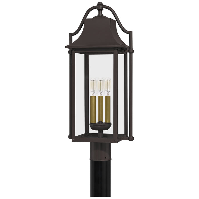 Quoizel MAN9011WT Three Light Outdoor Post Mount, Western Bronze
