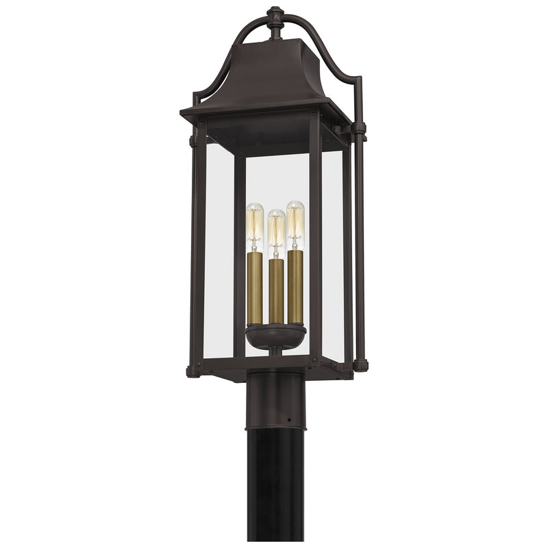 Quoizel MAN9011WT Three Light Outdoor Post Mount, Western Bronze