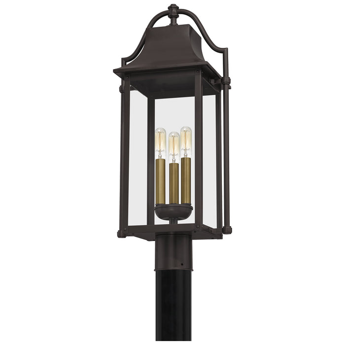 Quoizel MAN9011WT Three Light Outdoor Post Mount, Western Bronze