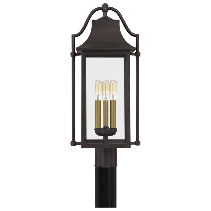 Quoizel MAN9011WT Three Light Outdoor Post Mount, Western Bronze