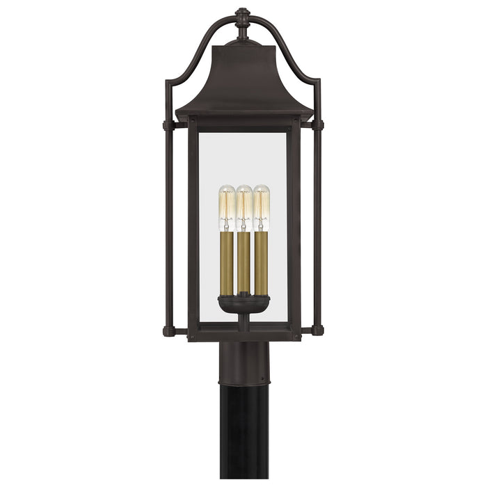 Quoizel MAN9011WT Three Light Outdoor Post Mount, Western Bronze