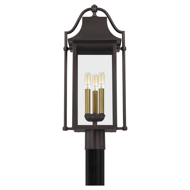 Quoizel MAN9011WT Three Light Outdoor Post Mount, Western Bronze