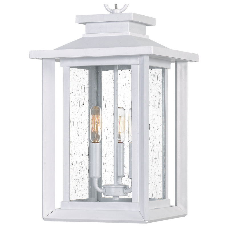 Quoizel WKF1911W Three Light Outdoor Hanging Lantern, Matte White