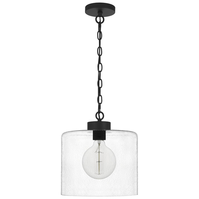 Quoizel ABR1512MBK One Light Mini Pendant, Matte Black