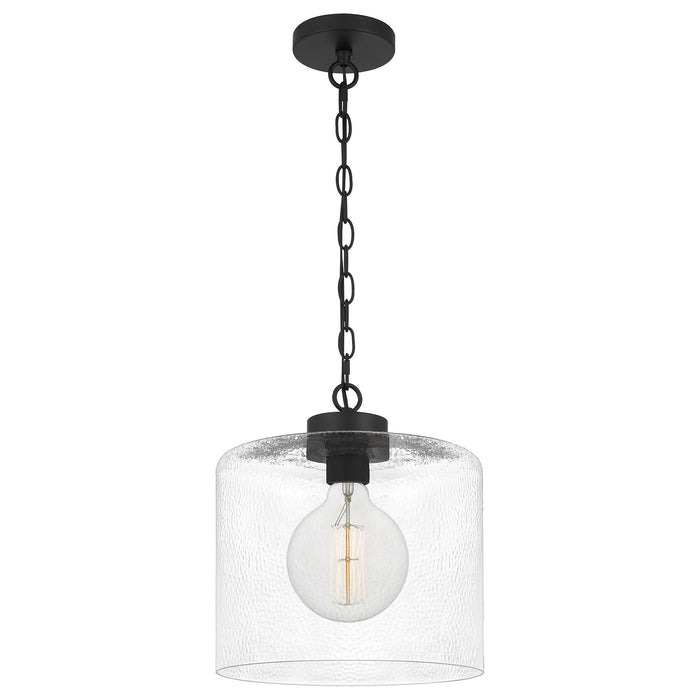 Quoizel ABR1512MBK One Light Mini Pendant, Matte Black