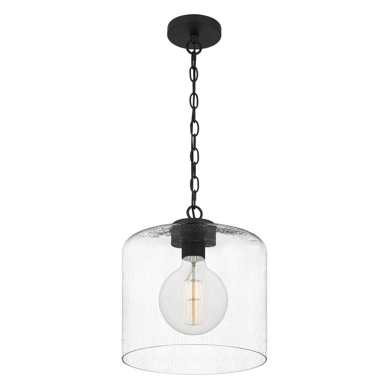 Quoizel ABR1512MBK One Light Mini Pendant, Matte Black