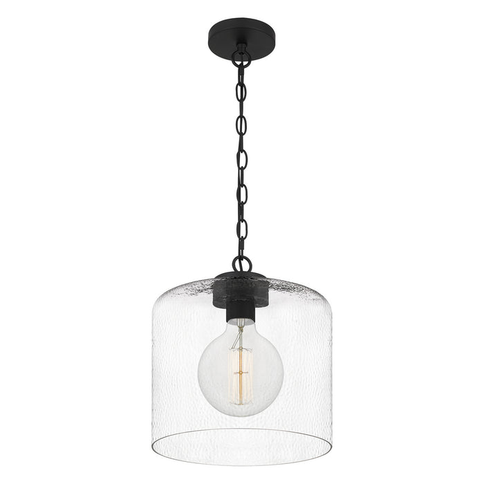 Quoizel ABR1512MBK One Light Mini Pendant, Matte Black