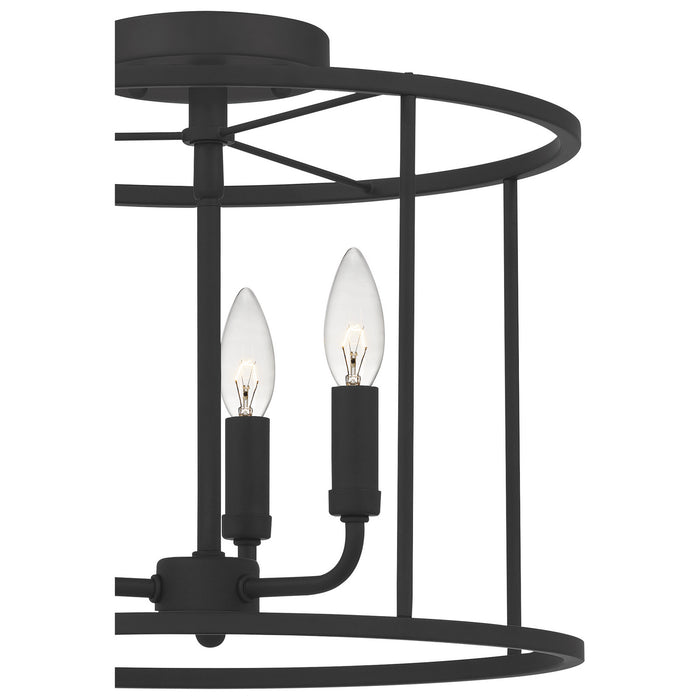 Quoizel ABR1714MBK Three Light Semi Flush Mount, Matte Black
