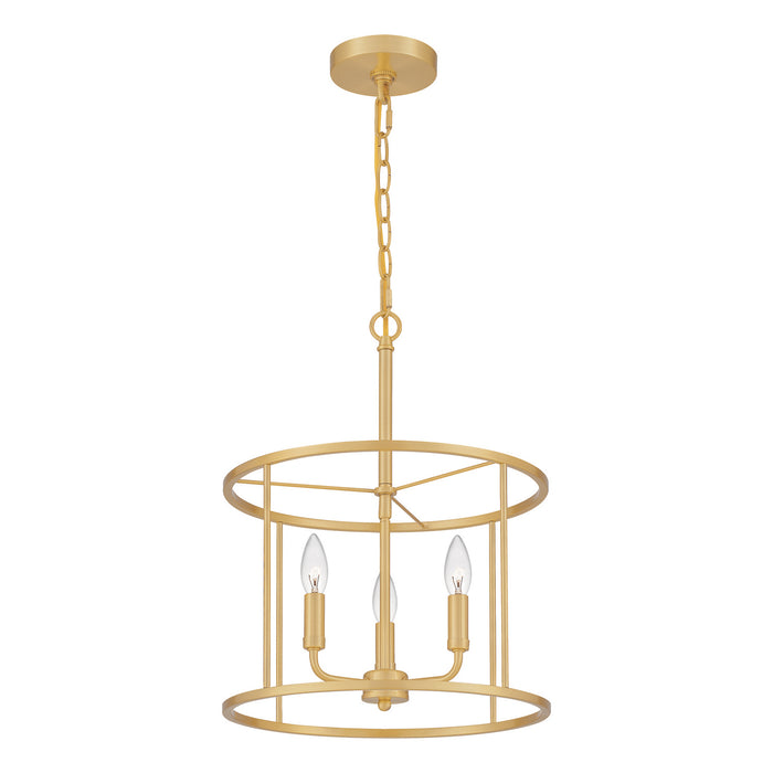 Quoizel ABR2814AB Three Light Pendant, Aged Brass