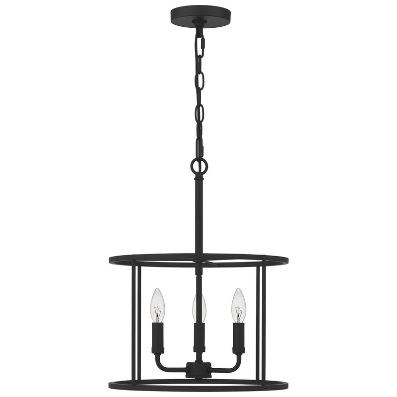 Quoizel ABR2814MBK Three Light Pendant, Matte Black