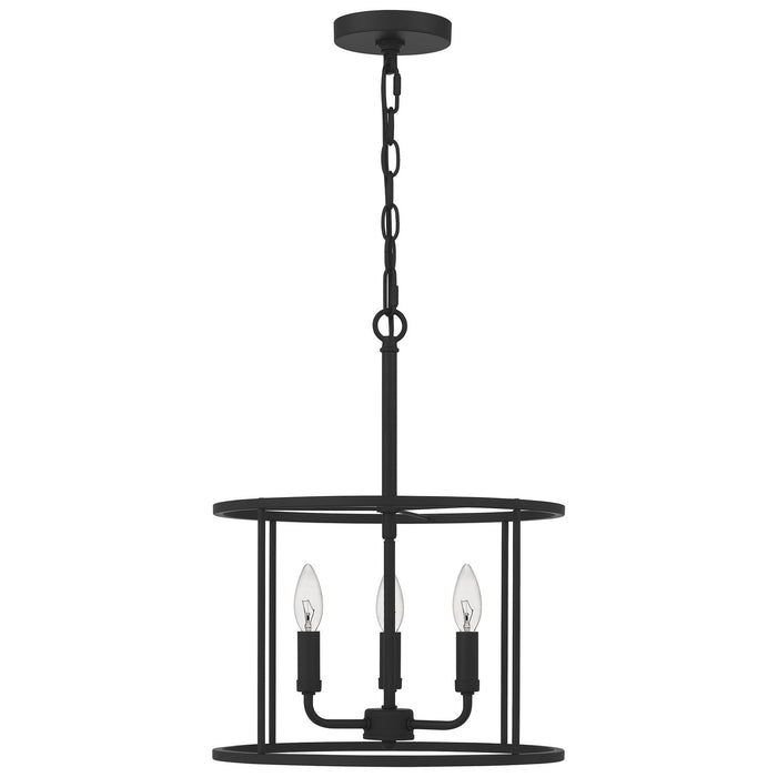 Quoizel ABR2814MBK Three Light Pendant, Matte Black