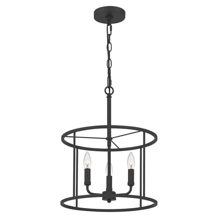 Quoizel ABR2814MBK Three Light Pendant, Matte Black
