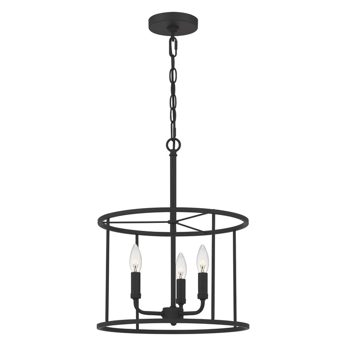 Quoizel ABR2814MBK Three Light Pendant, Matte Black