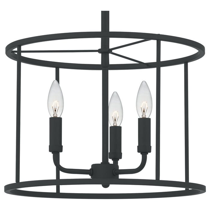 Quoizel ABR2814MBK Three Light Pendant, Matte Black