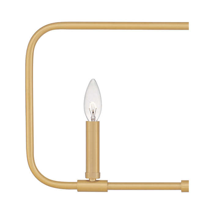 Quoizel ABR432AB Four Light Linear Chandelier, Aged Brass