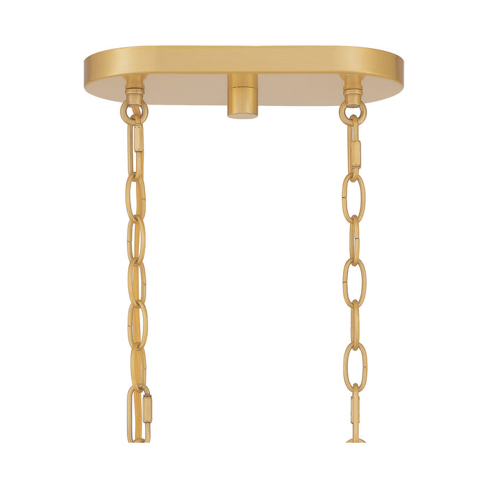 Quoizel ABR432AB Four Light Linear Chandelier, Aged Brass