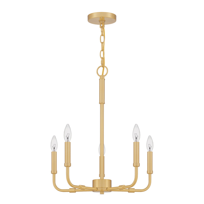 Quoizel ABR5018AB Five Light Chandelier, Aged Brass