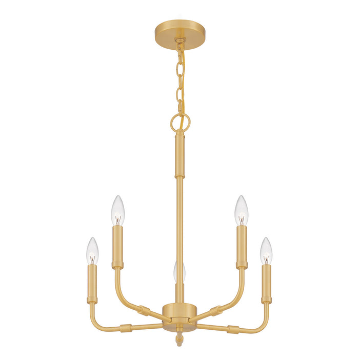 Quoizel ABR5018AB Five Light Chandelier, Aged Brass