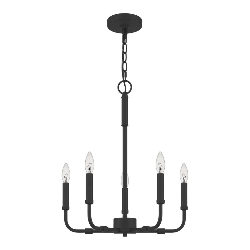 Quoizel ABR5018MBK Five Light Chandelier, Matte Black