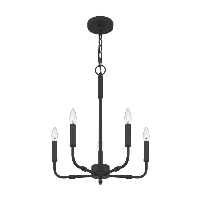 Quoizel ABR5018MBK Five Light Chandelier, Matte Black