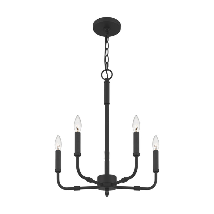 Quoizel ABR5018MBK Five Light Chandelier, Matte Black
